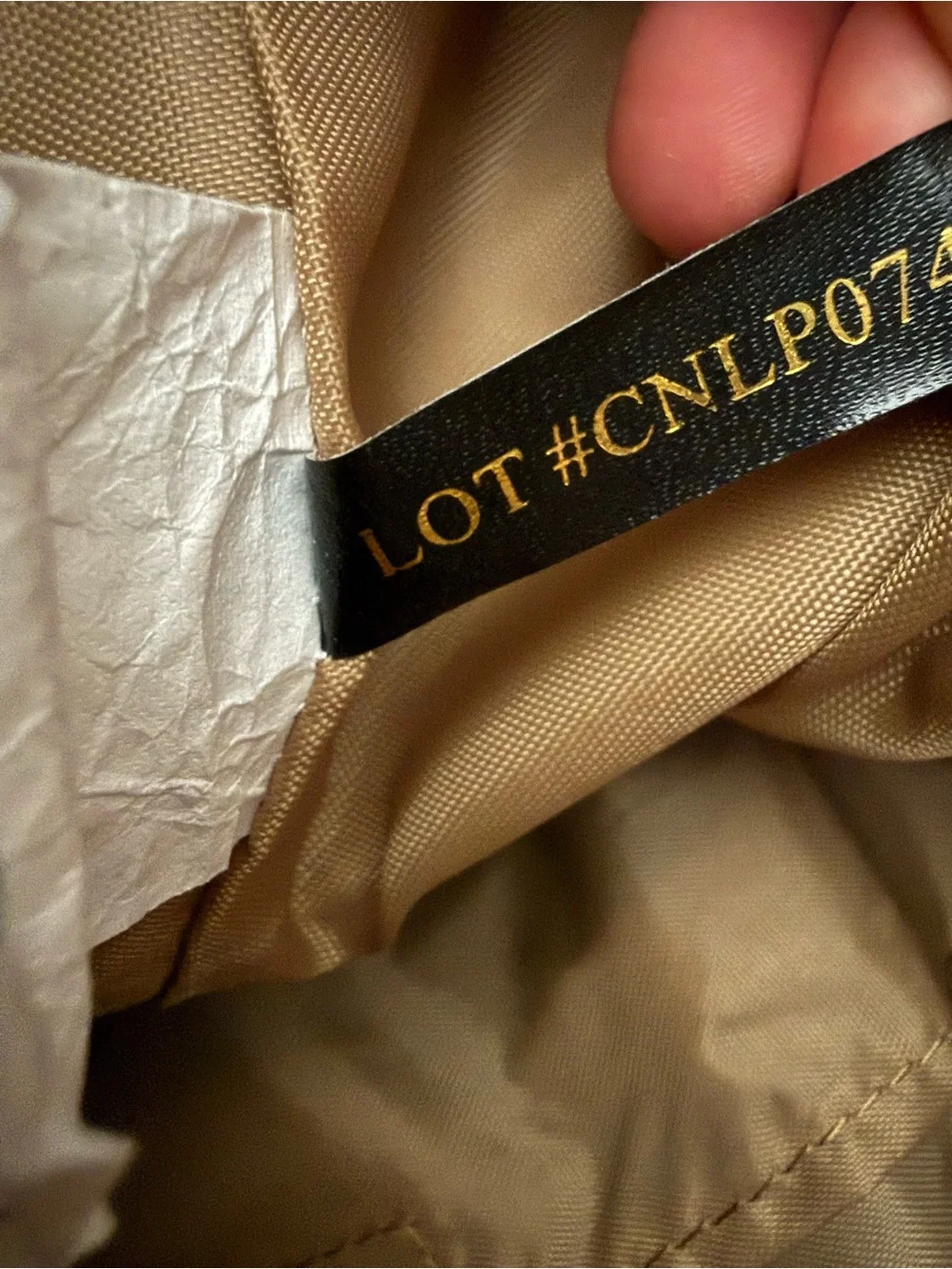 L.L. Bean Cream Canvas Duffel with Brown Straps and Orange Star Accents
